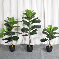 Matorino -Artificial Lemon Tree, Fake Silk Plants, Artificial Ficus Tree, Pre Potted Faux Lemon Tree, Plastic Fruit Tree with Lifelike Leaves and Natural Wood Trunk. Realistic Tall Fake Tree, Artificial Ficus Bush in Brown Plastic Container.