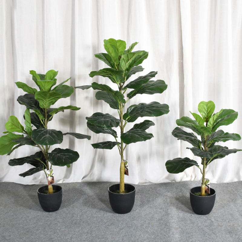 Matorino -Artificial Lemon Tree, Fake Silk Plants, Artificial Ficus Tree, Pre Potted Faux Lemon Tree, Plastic Fruit Tree with Lifelike Leaves and Natural Wood Trunk. Realistic Tall Fake Tree, Artificial Ficus Bush in Brown Plastic Container.