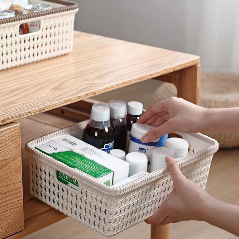 Matorino -Plastic Storage Baskets, Small Pantry Organization and Storage Bins, Household Organizers for Laundry Room, Bathrooms, Bedrooms, Kitchens, Cabinets, Countertops, Under Sink or On Shelves.