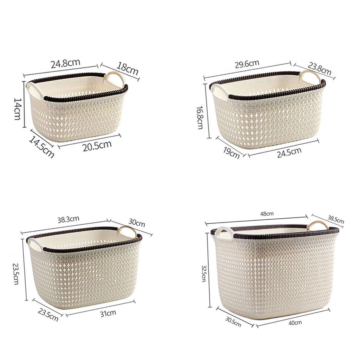 Matorino -Plastic Storage Basket, Perfect Kitchen Organization, Pantry Storage, Cabinet Organizers. Open Storage Bin for Snak, Toys, Clothes and Books. Organize Closets, Cabinets, Pantry, Shelving and Countertop Space.