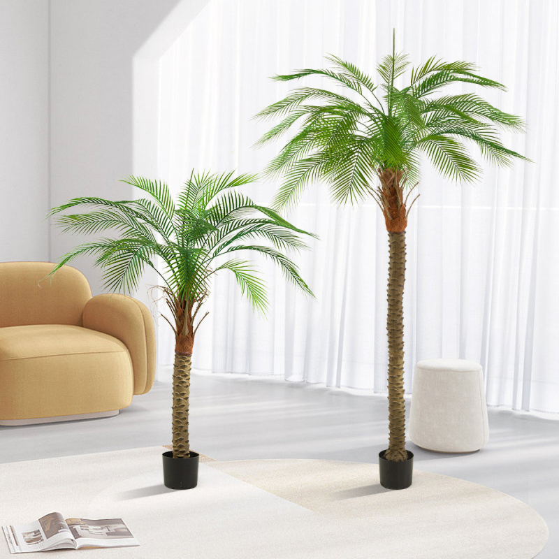 Matorino -Fake Plant with Pot, Desk Bamboo Leaf Plant, Artificial Potted Faux Plants for Office Desk. Artificial Palm Plant in White Pot, Real Touch Faux Tropical Palm Tree, Houseplant for Home Indoor Living Room Tabletop Balcony Decorations.