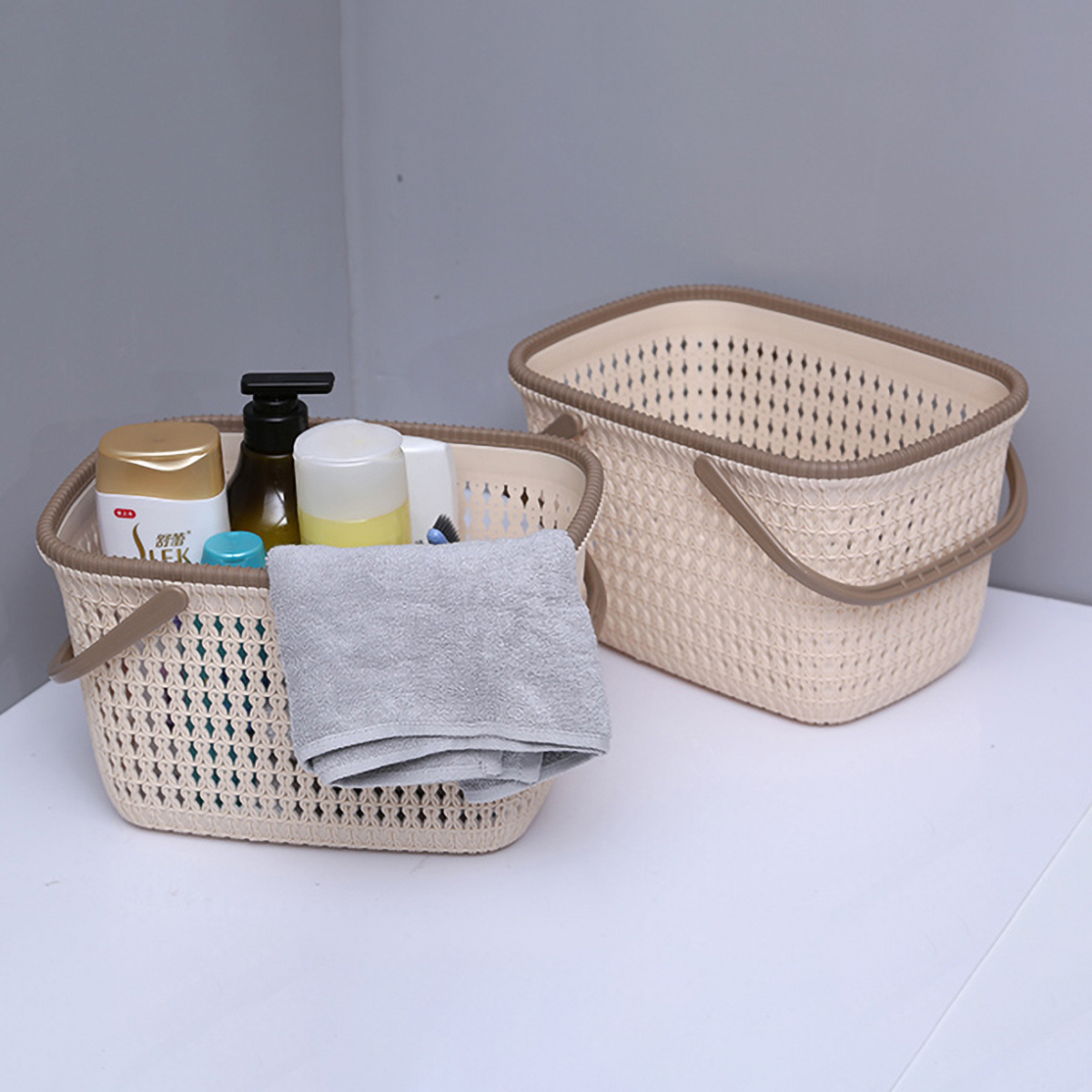 Matorino -Plastic Organizer Storage Baskets with Handles, Shower Caddy Bins Organizer for Bathroom and kitchen. Portable Shower Tote, Plastic Dorm College Shower Organizer Bucket.