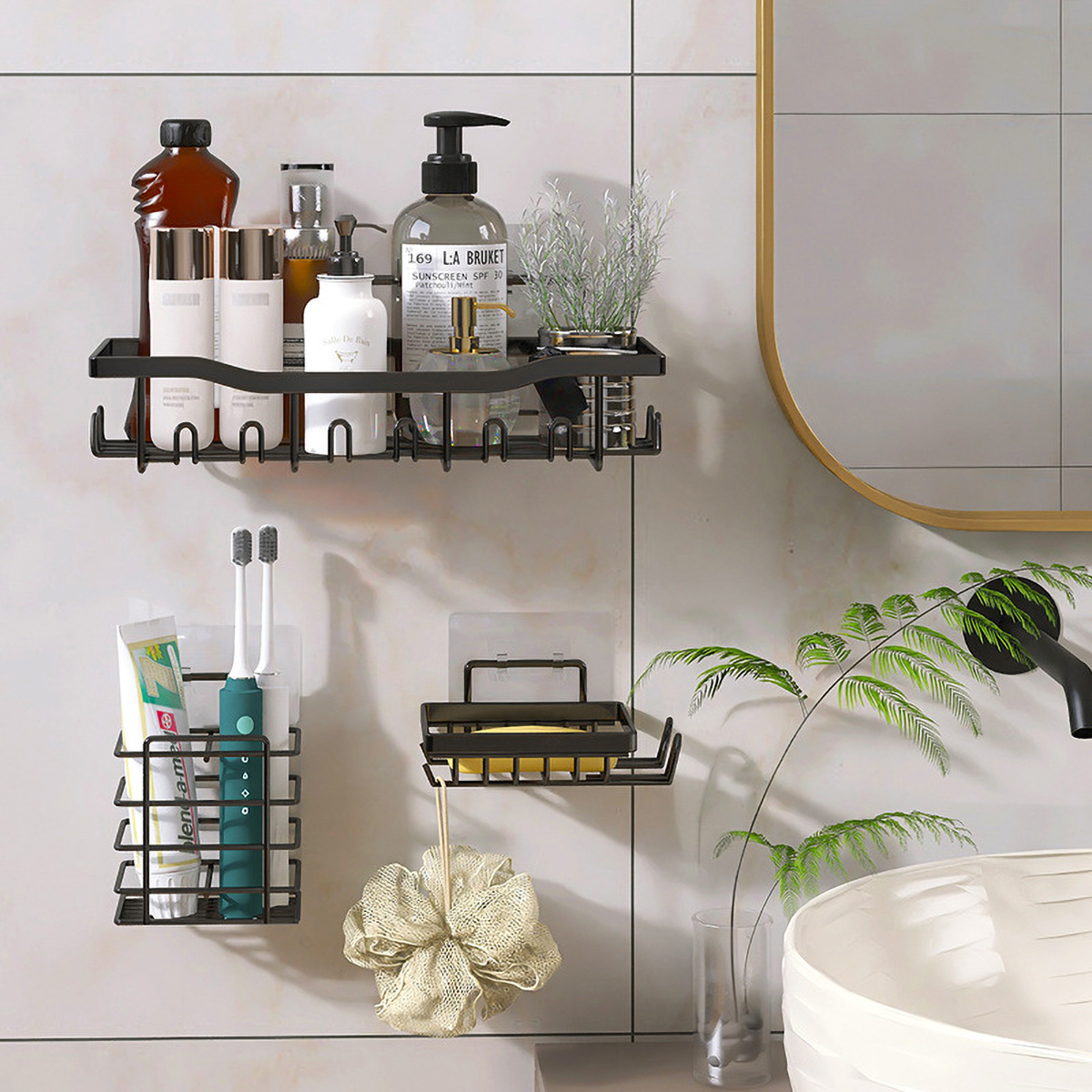 Matorino -Shower Caddy, Shower Organizer for Bathroom Storage&Kitchen, No Drilling, Large Capacity, Rustproof Stainless Steel Bathroom Organizer, Bathroom Shower Shelves for Inside Shower Rack.