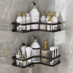 Matorino -Corner Shower Caddy, Adhesive Shower Organizer Shelves, Shower Storage,Large Capacity Anti-Rust Shower Shelf, Stainless Steel Bathroom Shower Storage Rack with Hooks&Toothpaste Holder for Bathroom, Dorm and Kitchen.
