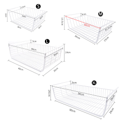 Matorino -Storage Basket Under Shelf, Wire Basket Household Metal Under Shelf, Hanging Storage Bin Basket Slides Under Shelves for Storage Space Saving for Kitchen Pantry Bookshelf Cabinet.
