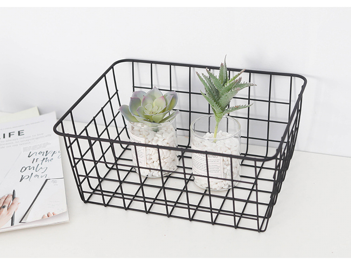Matorino -Wire Storage Baskets for Freezer Organizer Bins, Metal Food Storage Organizer, Household Refrigerator Bin with Built-in Handles for Cabinets, Pantry with Inside Cotton Bag.