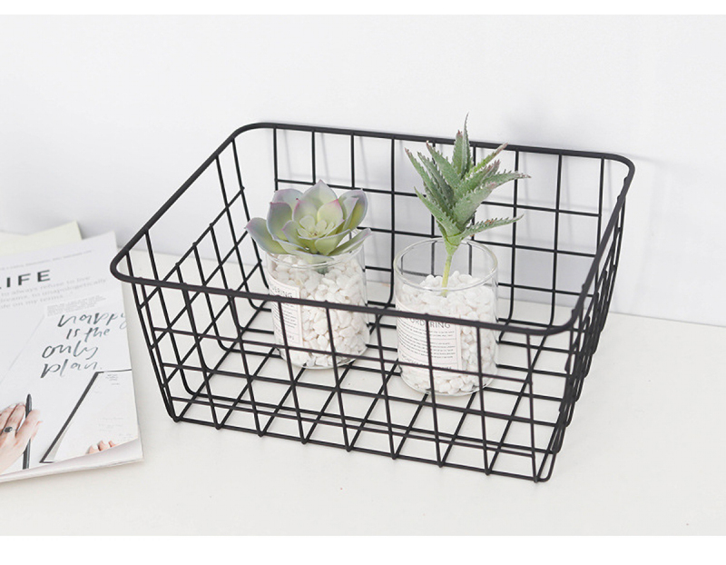 Matorino -Wire Storage Baskets for Freezer Organizer Bins, Metal Food Storage Organizer, Household Refrigerator Bin with Built-in Handles for Cabinets, Pantry with Inside Cotton Bag.