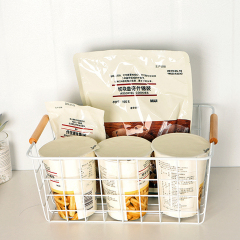 Matorino -Wire Storage Baskets for Organizing with Wood Handle, Pantry Organization Bins Cabinets - Metal Basket suitable for Kitchen, Laundry, Garage, Fridge, Bathroom Countertop Organizer.