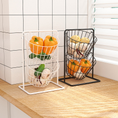 Matorino -2 Tier and 3 Tier Iron Fruit Basket Fruit Bowl for Kitchen Counter,Bread,Fruit and Vegetable Holder Storage Basket,Wire Hanging Basket stand for Kitchen Organizer.