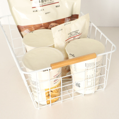 Matorino -Wire Storage Baskets for Organizing with Wood Handle, Pantry Organization Bins Cabinets - Metal Basket suitable for Kitchen, Laundry, Garage, Fridge, Bathroom Countertop Organizer.