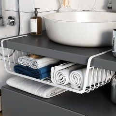 Matorino -Storage Basket Under Shelf, Wire Basket Household Metal Under Shelf, Hanging Storage Bin Basket Slides Under Shelves for Storage Space Saving for Kitchen Pantry Bookshelf Cabinet.