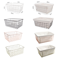 Matorino -Wire Storage Baskets for Freezer Organizer Bins, Metal Food Storage Organizer, Household Refrigerator Bin with Built-in Handles for Cabinets, Pantry with Inside Cotton Bag.