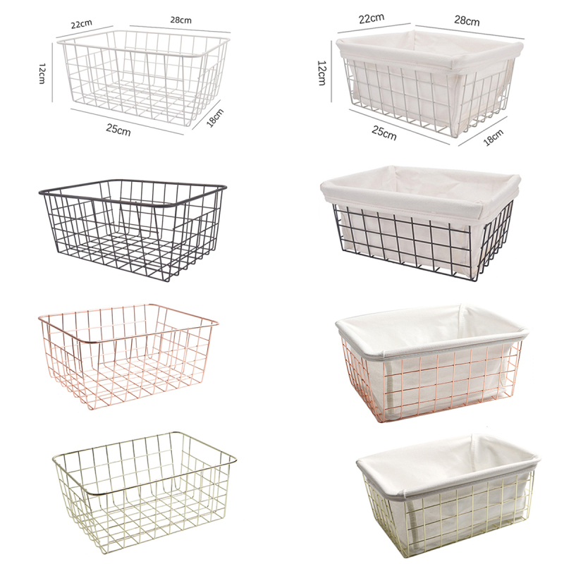 Matorino -Wire Storage Baskets for Freezer Organizer Bins, Metal Food Storage Organizer, Household Refrigerator Bin with Built-in Handles for Cabinets, Pantry with Inside Cotton Bag.