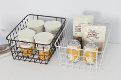 Matorino -Wire Storage Baskets for Freezer Organizer Bins, Metal Food Storage Organizer, Household Refrigerator Bin with Built-in Handles for Cabinets, Pantry with Inside Cotton Bag.