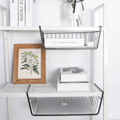 Matorino -Storage Basket Under Shelf, Wire Basket Household Metal Under Shelf, Hanging Storage Bin Basket Slides Under Shelves for Storage Space Saving for Kitchen Pantry Bookshelf Cabinet.