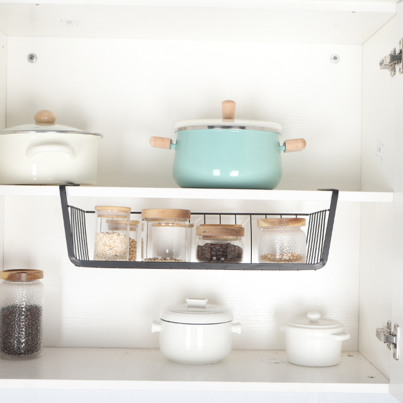 Matorino -Storage Basket Under Shelf, Wire Basket Household Metal Under Shelf, Hanging Storage Bin Basket Slides Under Shelves for Storage Space Saving for Kitchen Pantry Bookshelf Cabinet.