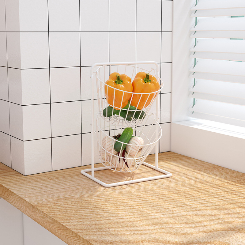 Matorino -2 Tier and 3 Tier Iron Fruit Basket Fruit Bowl for Kitchen Counter,Bread,Fruit and Vegetable Holder Storage Basket,Wire Hanging Basket stand for Kitchen Organizer.