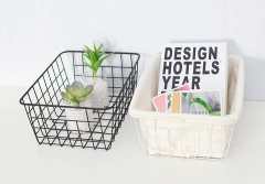Matorino -Wire Storage Baskets for Freezer Organizer Bins, Metal Food Storage Organizer, Household Refrigerator Bin with Built-in Handles for Cabinets, Pantry with Inside Cotton Bag.