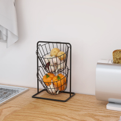 Matorino -2 Tier and 3 Tier Iron Fruit Basket Fruit Bowl for Kitchen Counter,Bread,Fruit and Vegetable Holder Storage Basket,Wire Hanging Basket stand for Kitchen Organizer.