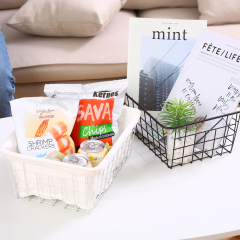 Matorino -Wire Storage Baskets for Freezer Organizer Bins, Metal Food Storage Organizer, Household Refrigerator Bin with Built-in Handles for Cabinets, Pantry with Inside Cotton Bag.