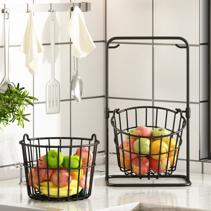 Matorino -2 Tier and 3 Tier Iron Fruit Basket Fruit Bowl for Kitchen Counter,Bread,Fruit and Vegetable Holder Storage Basket,Wire Hanging Basket stand for Kitchen Organizer.
