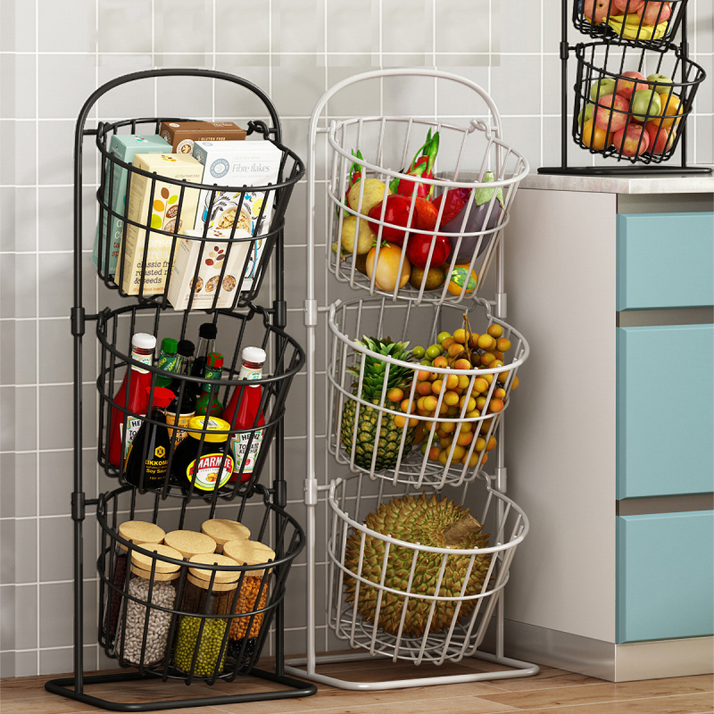 Matorino -2 Tier and 3 Tier Iron Fruit Basket Fruit Bowl for Kitchen Counter,Bread,Fruit and Vegetable Holder Storage Basket,Wire Hanging Basket stand for Kitchen Organizer.