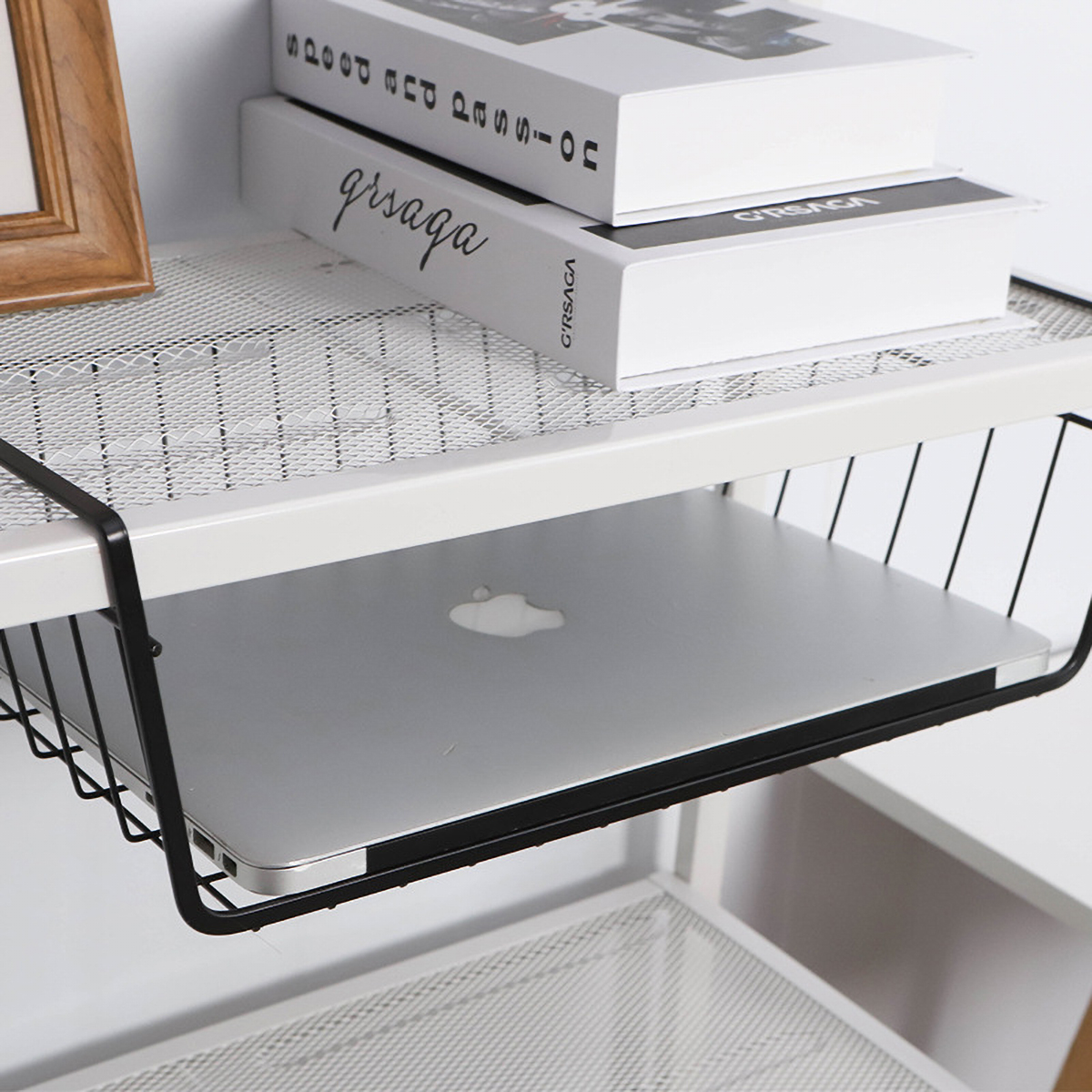 Matorino -Storage Basket Under Shelf, Wire Basket Household Metal Under Shelf, Hanging Storage Bin Basket Slides Under Shelves for Storage Space Saving for Kitchen Pantry Bookshelf Cabinet.