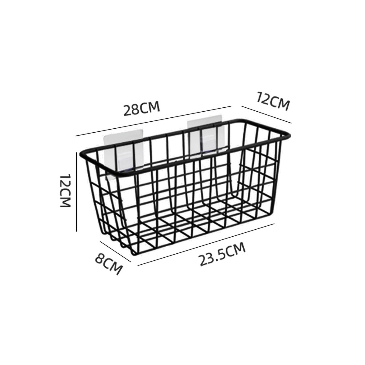 Matorino -Portable Metal Farmhouse Wall Decor Storage Organizer , Basket Bin with Handles and Floating Shelves, for Hanging in Bathroom,Kitchen,Office-Wall Mount Hooks Included.