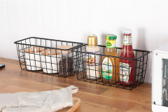 Matorino -Portable Metal Farmhouse Wall Decor Storage Organizer , Basket Bin with Handles and Floating Shelves, for Hanging in Bathroom,Kitchen,Office-Wall Mount Hooks Included.