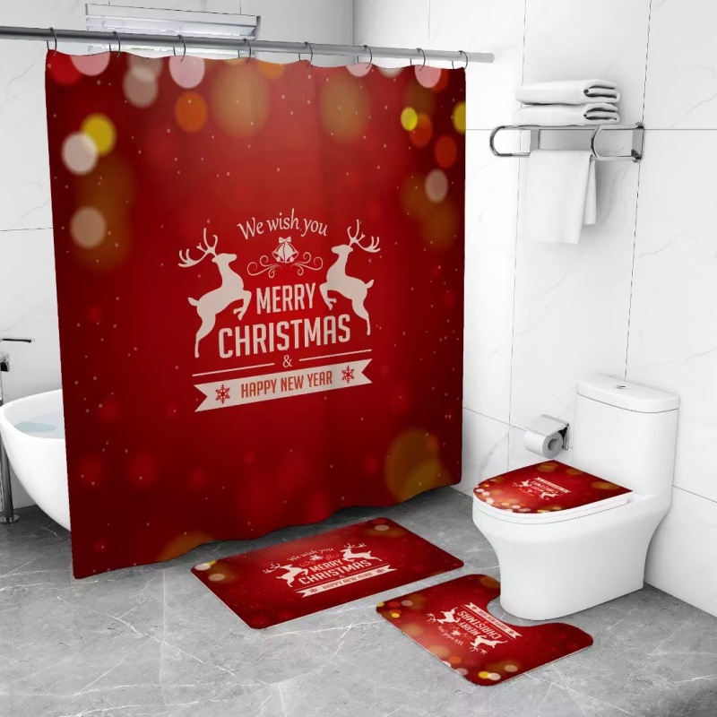 Matorino -Shower Curtain Sets of Christmas for Bathroom Decor with Rugs,Mats,Gifts for Christmas, Decor for Christmas