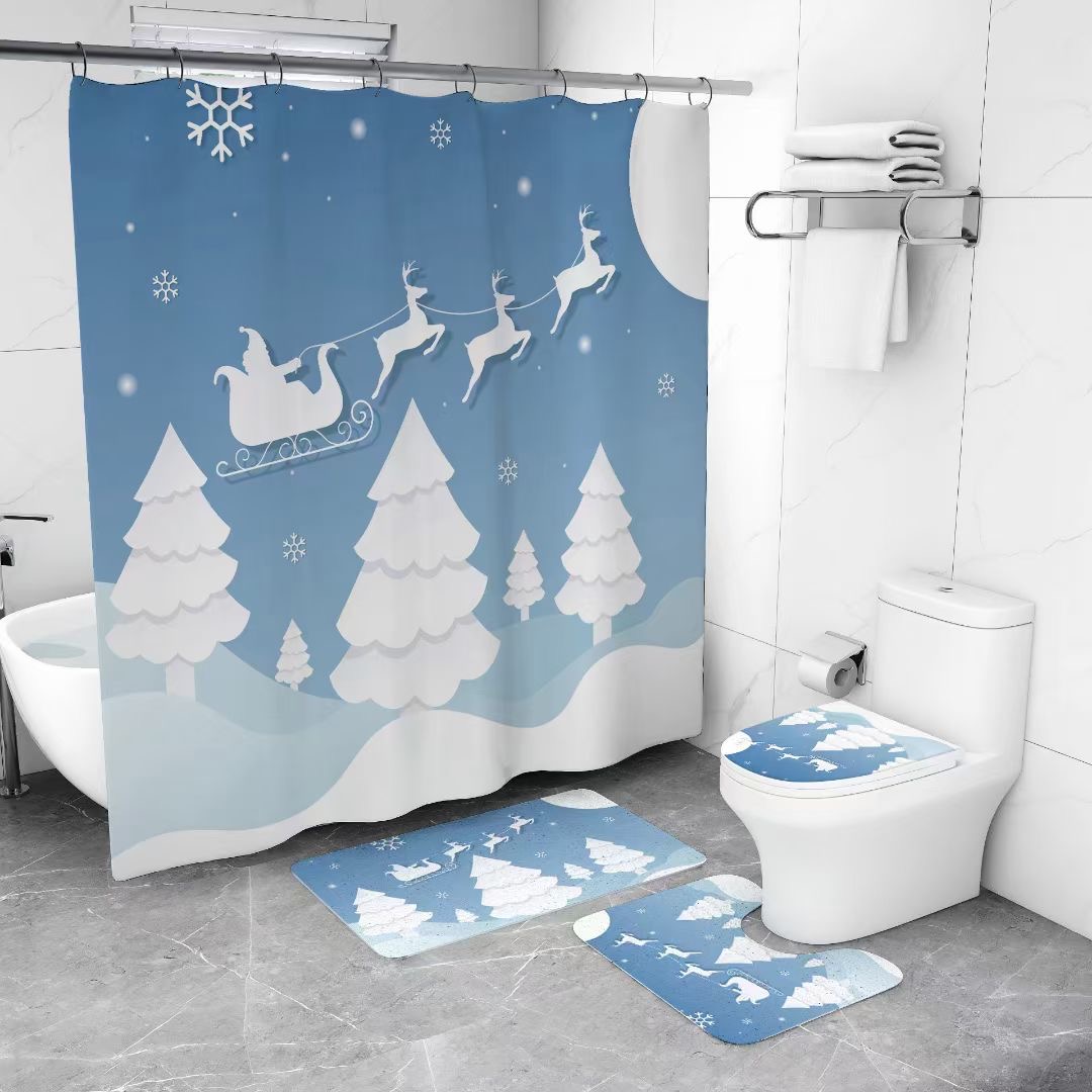 Matorino -Shower Curtain Sets of Christmas for Bathroom Decor with Rugs,Mats,Gifts for Christmas, Decor for Christmas