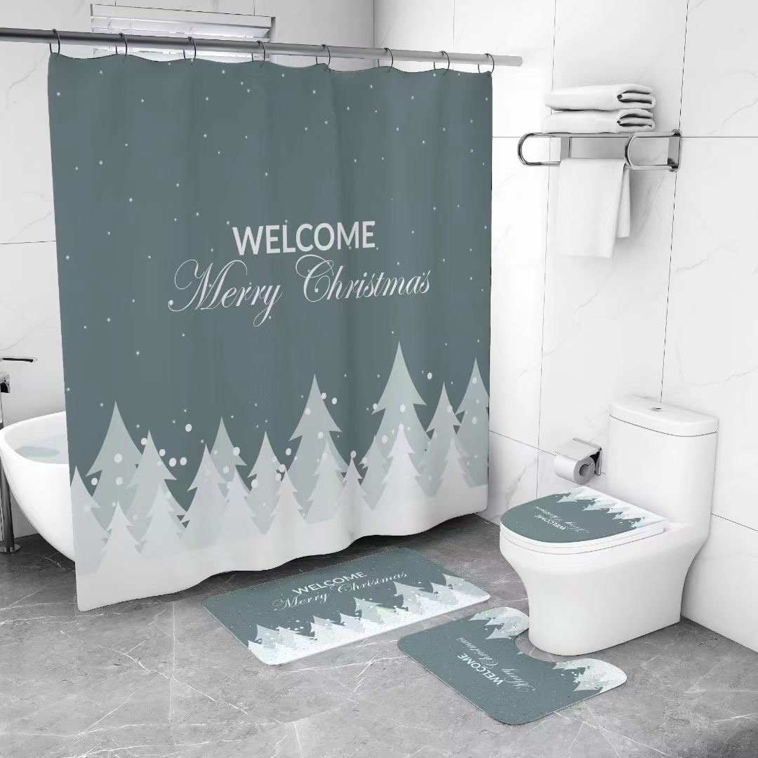 Matorino -Shower Curtain Sets of Christmas for Bathroom Decor with Rugs,Mats,Gifts for Christmas, Decor for Christmas