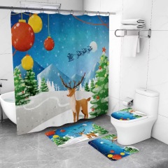 Matorino -Shower Curtain Sets of Christmas for Bathroom Decor with Rugs,Mats,Gifts for Christmas, Decor for Christmas