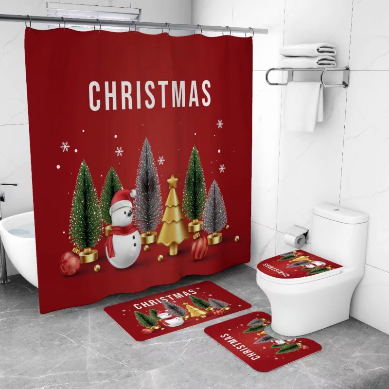 Matorino -Shower Curtain Sets of Christmas for Bathroom Decor with Rugs,Mats,Gifts for Christmas, Decor for Christmas