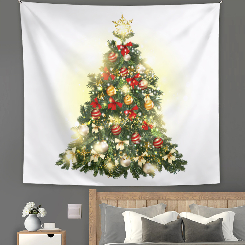 Matorino-Wall Tapestry Christmas Colorful Tapestry Backdrop, Xmas Santa Claus, Reindeer, Tree and Fire Place for the Living Room Background Wall Hanging for Party Home Christmas Wall Decor