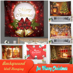 Matorino-Wall Tapestry Christmas Colorful Tapestry Backdrop, Xmas Santa Claus, Reindeer, Tree and Fire Place for the Living Room Background Wall Hanging for Party Home Christmas Wall Decor