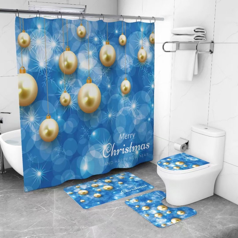 Matorino -Shower Curtain Sets of Christmas for Bathroom Decor with Rugs,Mats,Gifts for Christmas, Decor for Christmas