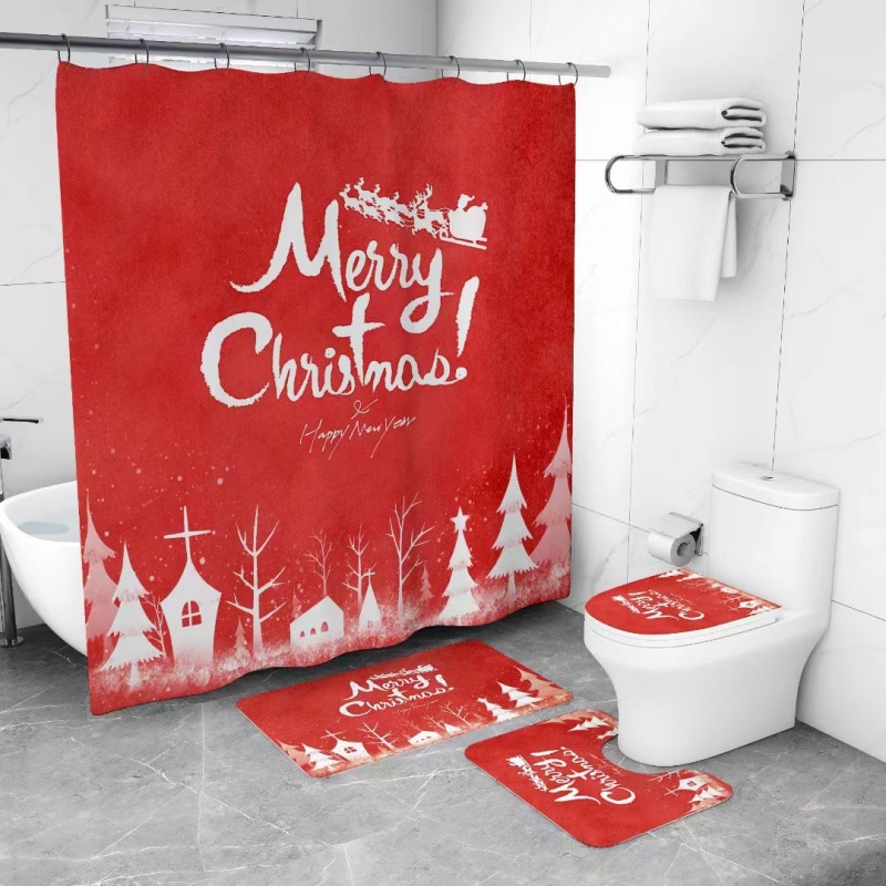 Matorino -Shower Curtain Sets of Christmas for Bathroom Decor with Rugs,Mats,Gifts for Christmas, Decor for Christmas