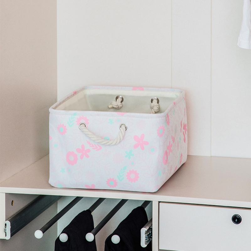 Matorino -Colorful Cute Fabric Storage Bins for Organizing, Foldable Closet Storage Boxes for Shelves, Clothes Baskets with Cotton Rope Handles