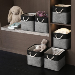 Matorino -Fabric Storage Bins for Organizing, Foldable Closet Storage Boxes for Shelves, Clothes Baskets with Cotton Rope Handles