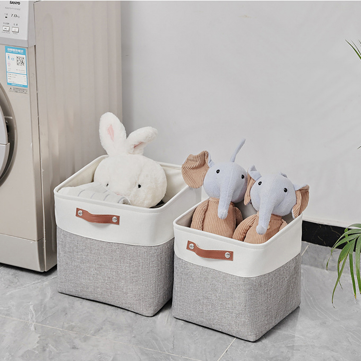 Matorino -Storage Bins Fabric Storage Basket for Shelves for Organizing Closet Shelf Nursery Toy Decorative Closet Organizer Bins with Handles