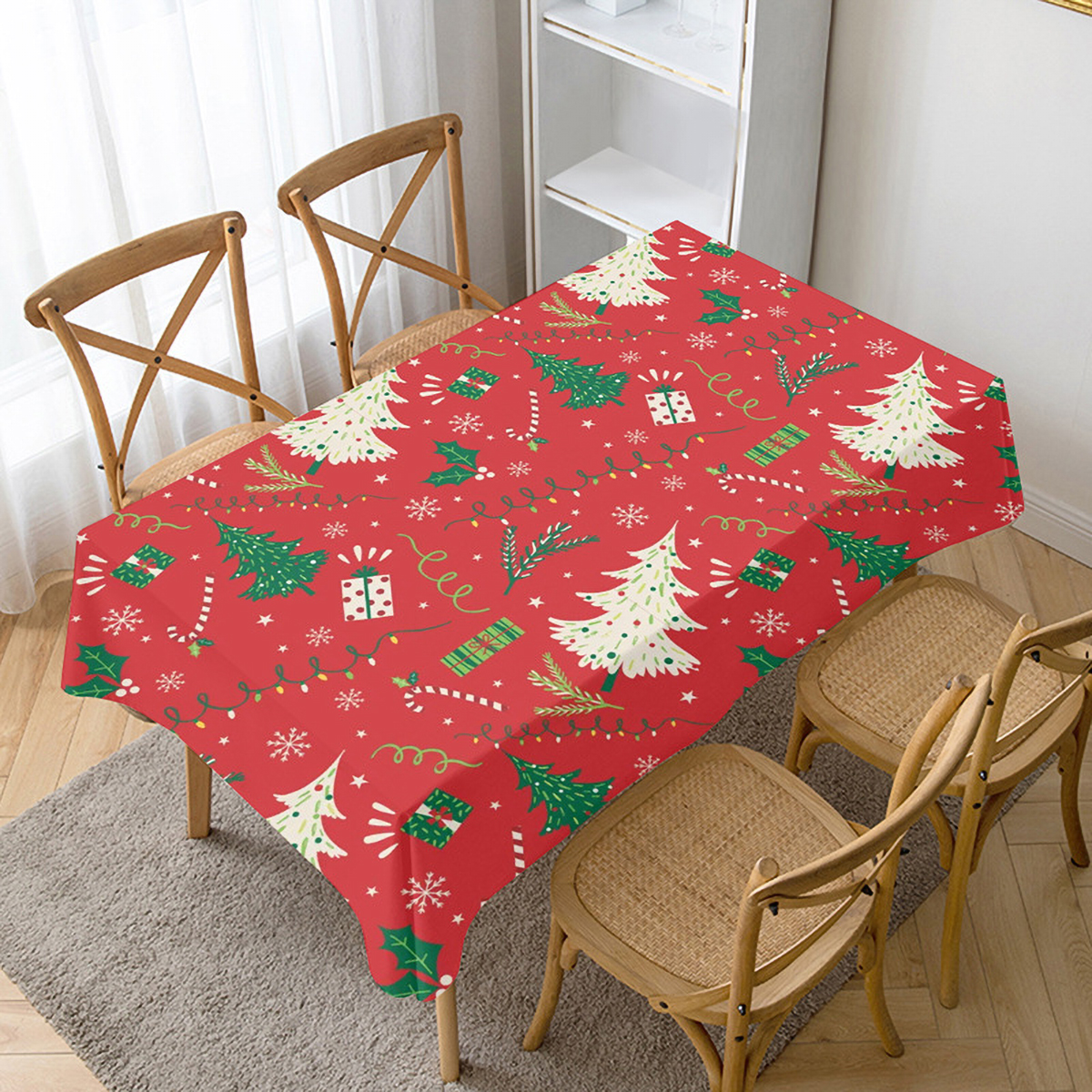 Matorino -Tablecloth for Christmas Pattern, Rectangular Tablecloth Water Resistance Antiwrinkle Spillproof, Soft Jacquard Table Cloth for Dining Room, Buffet Banquet Parties and Holiday Dinners.