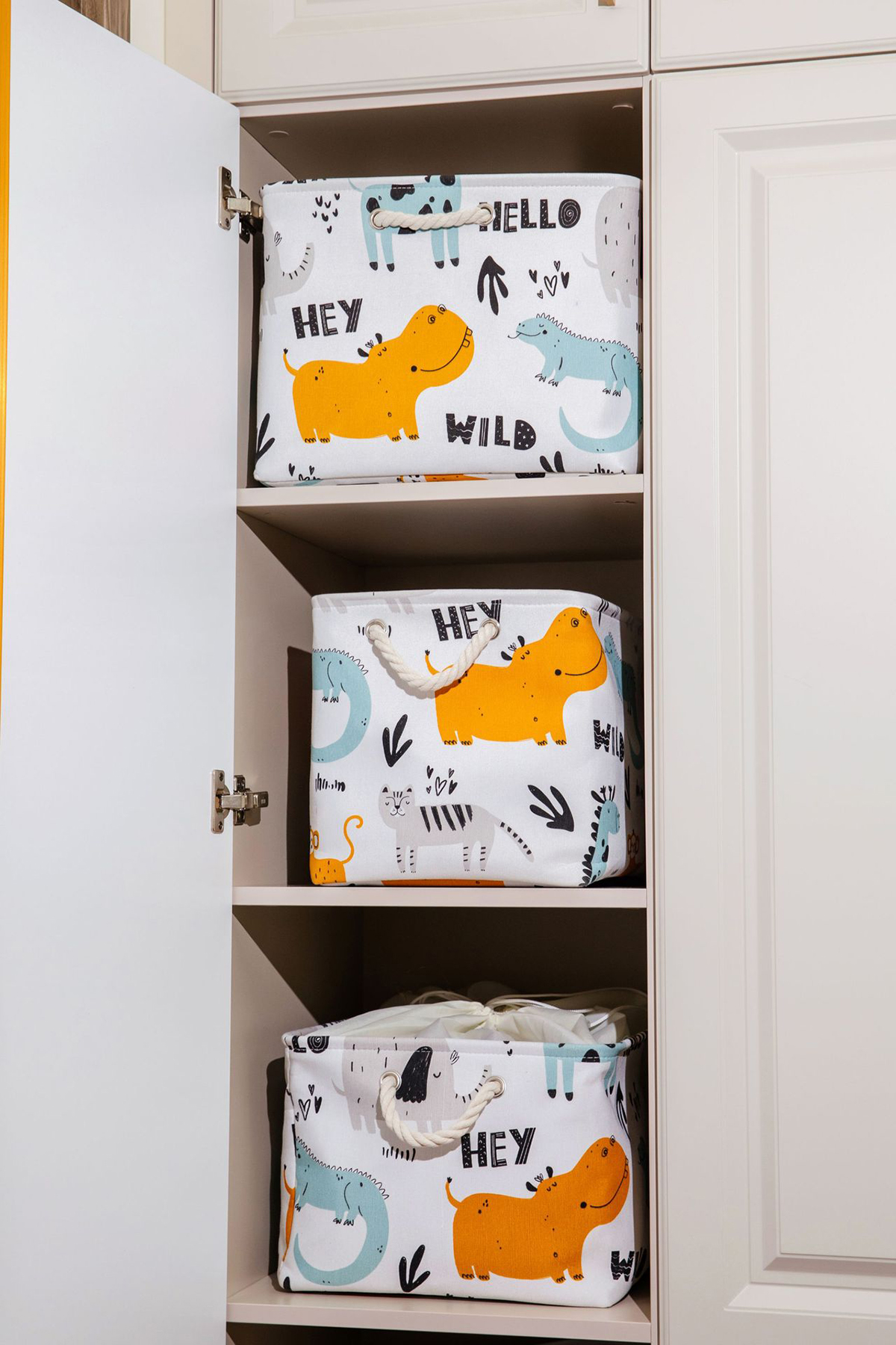 Matorino -Fabric Storage Bins for Organizing, Foldable Closet Storage Boxes for Shelves, Clothes Baskets with Cotton Rope Handles