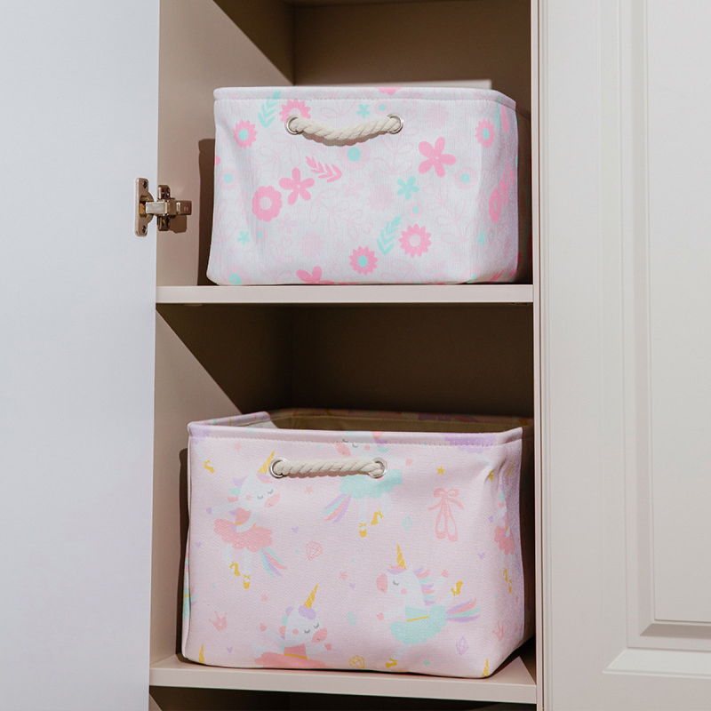 Matorino -Colorful Cute Fabric Storage Bins for Organizing, Foldable Closet Storage Boxes for Shelves, Clothes Baskets with Cotton Rope Handles