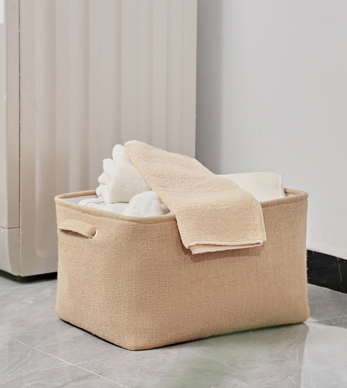 Matorino -Natural Color Foldable Fabric Storage Baskets Drawer, Organizer for Shelves Nursery Closet Bedroom Clothes Storage Bins