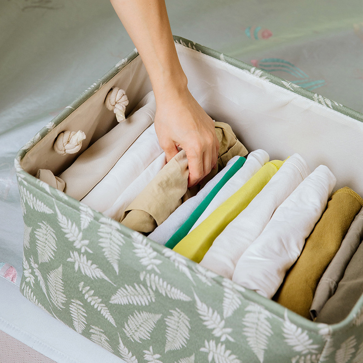 Matorino -Fabric Storage Bins for Organizing, Foldable Closet Storage Boxes for Shelves, Clothes Baskets with Cotton Rope Handles