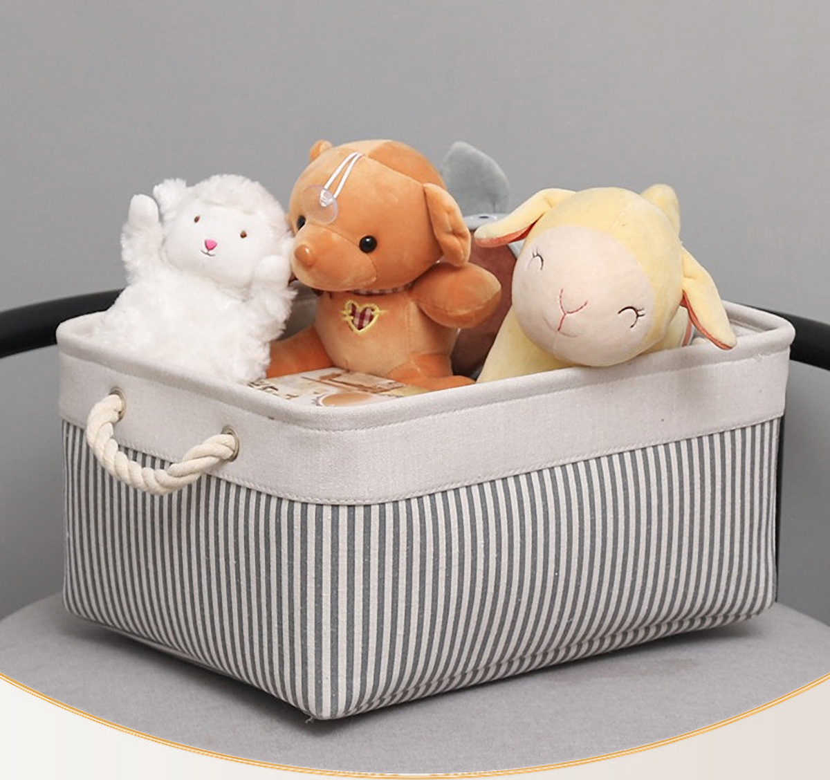 Matorino -Small Storage Baskets for Organizing with Rope Handle,Storage Baskets for Shelves,Small Fabric Storage Bins W/Handles For Closet Nursery Toy Decorative Foldable
