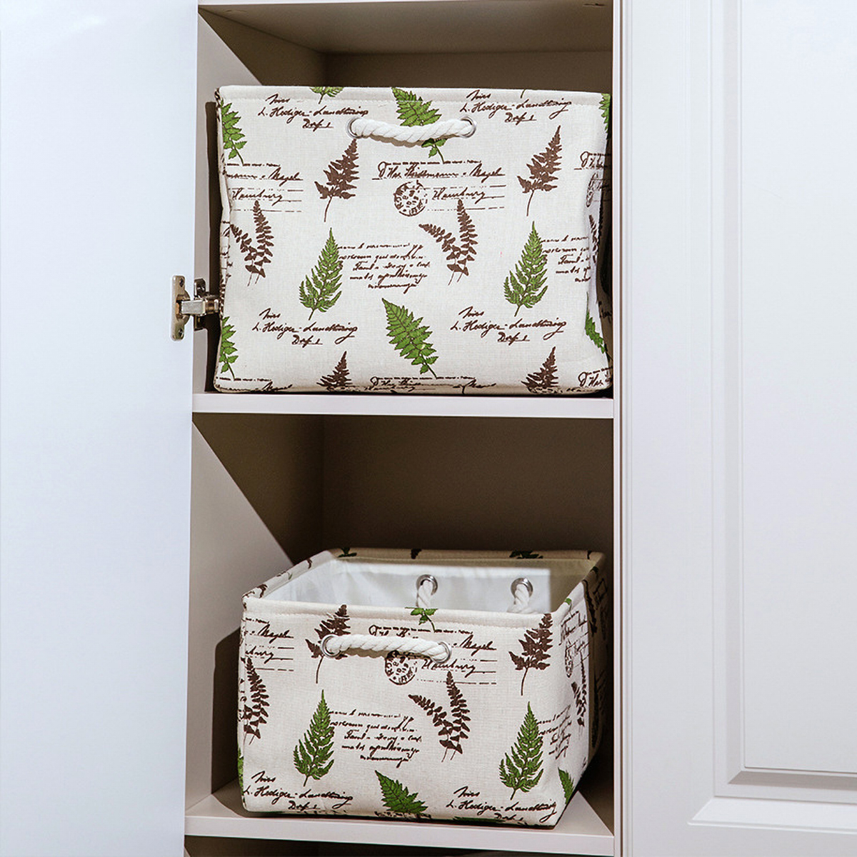 Matorino -Storage Bin Organizer with Handles for Jungle Decor,Shelf Basket,Leaf Basket,Foldable Closet Storage Boxes for Shelves