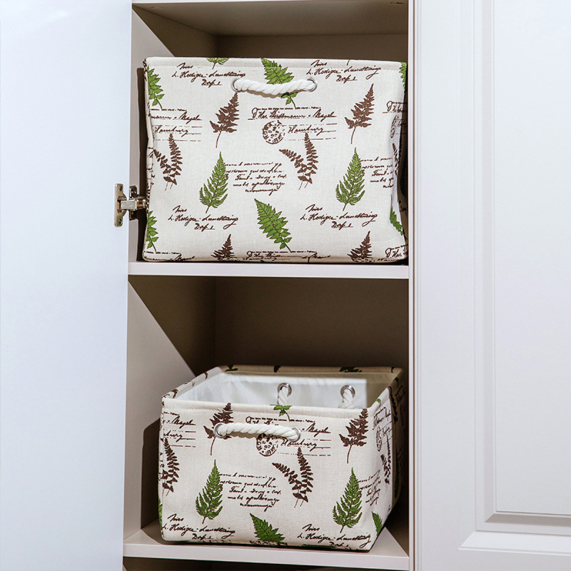 Matorino -Storage Bin Organizer with Handles for Jungle Decor,Shelf Basket,Leaf Basket,Foldable Closet Storage Boxes for Shelves
