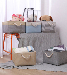 Matorino -Small Storage Baskets for Organizing with Rope Handle,Storage Baskets for Shelves,Small Fabric Storage Bins W/Handles For Closet Nursery Toy Decorative Foldable
